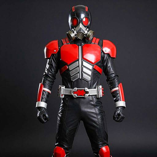 Dark Armored Superhero with Glowing Eyes