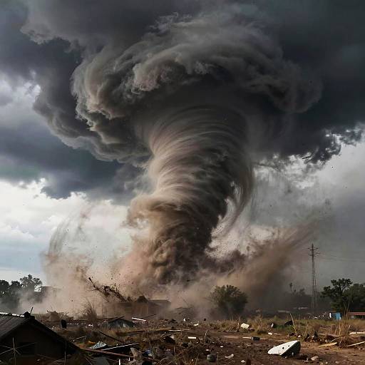 Powerful Surto Tornado Disaster Scene