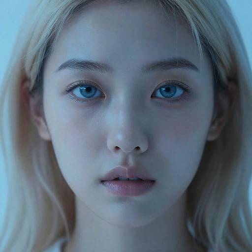 Ethereal Close-Up of Blue-Eyed Woman