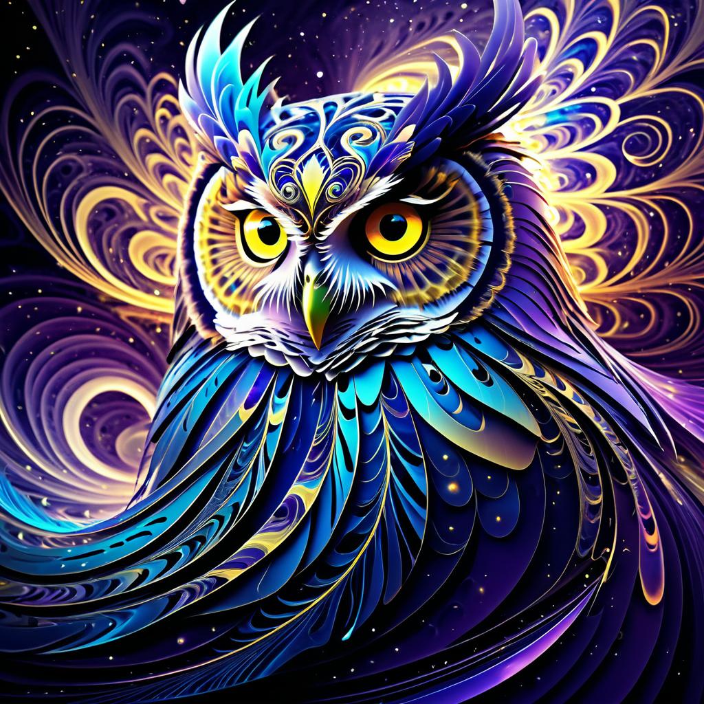 Majestic Owl in Surreal Ethereal Energy