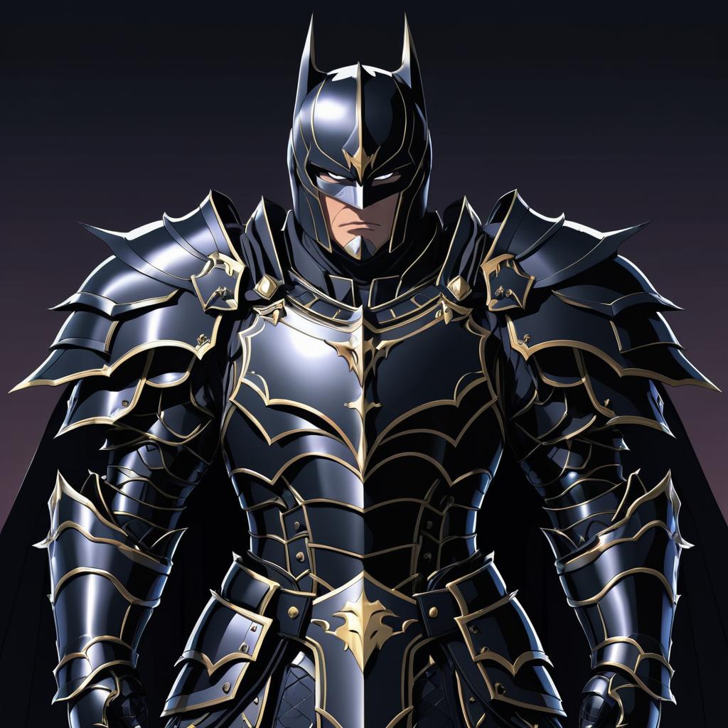 Dramatic Dark Knight Anime Portrait