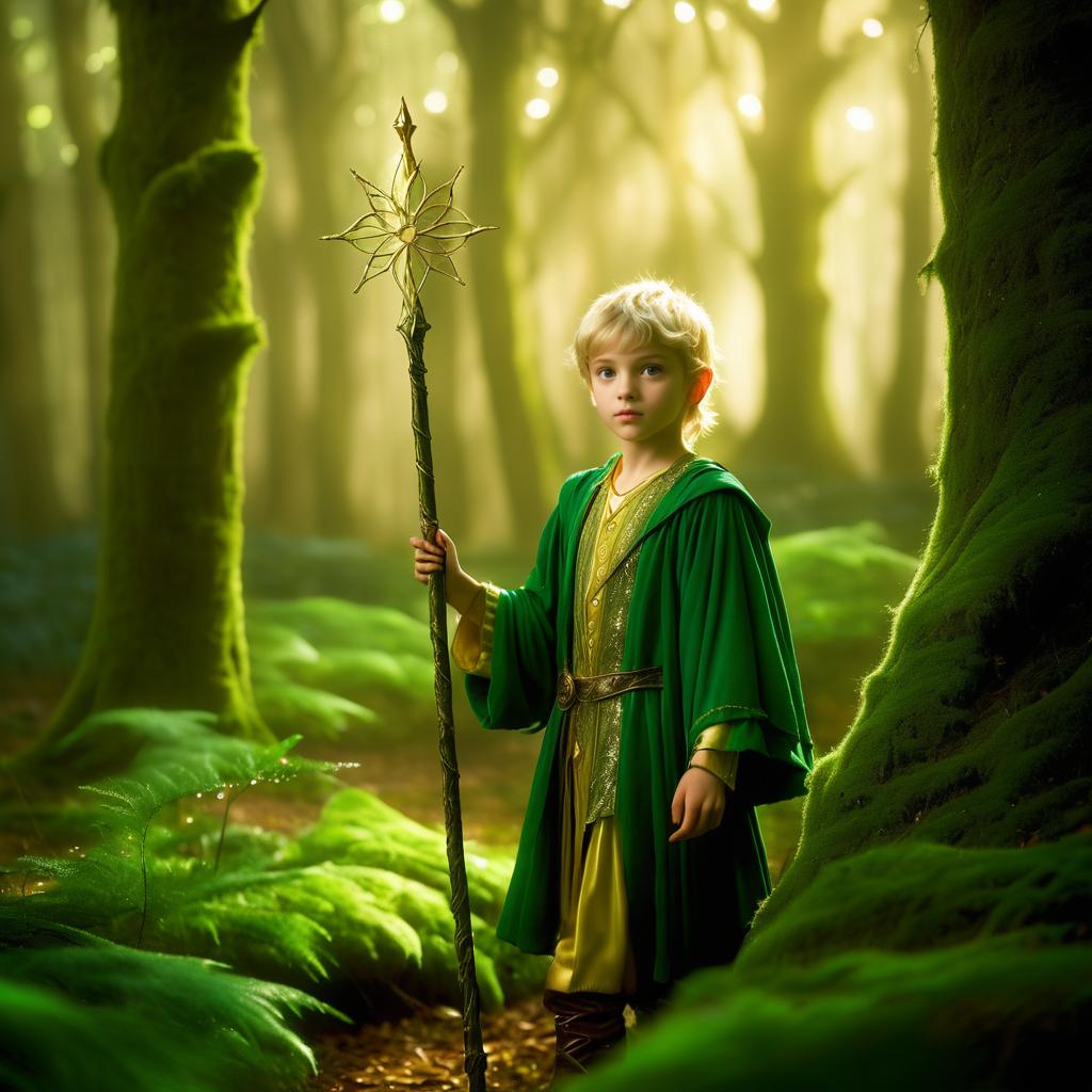 Whimsical Elf in Enchanted Forest