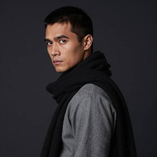 Intense Gaze in Dark Background