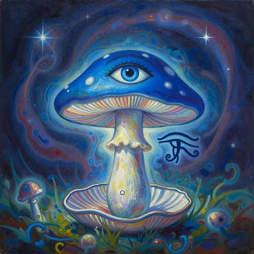 Mystical Keith Haring Style Mushroom