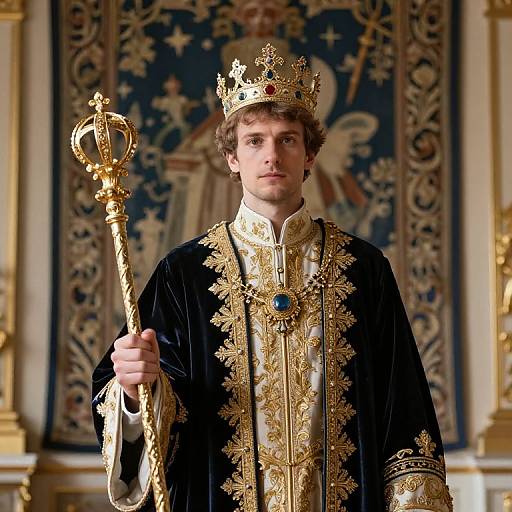 Regal Self-Portrait in Opulent Palace