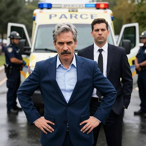 Intense Encounter Near an Ambulance