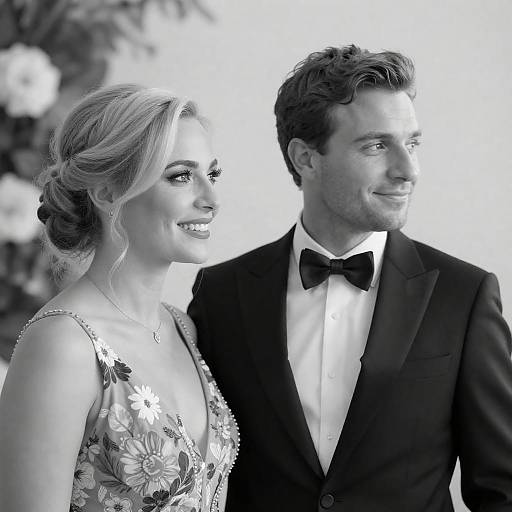 Classic Black and White Couple Portrait