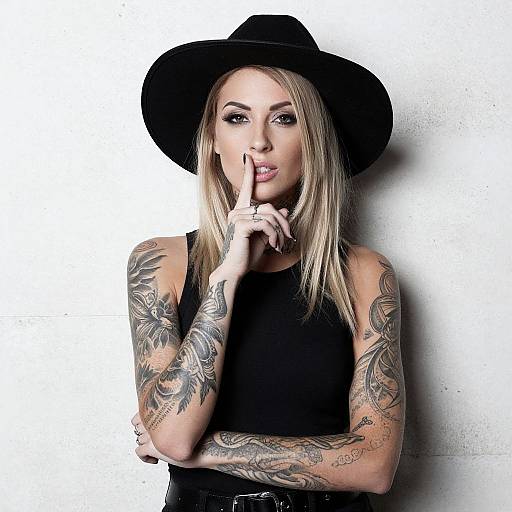 Noir Style Tattooed Woman Portrait