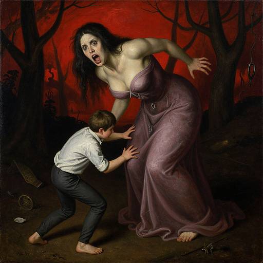 Tiny Man Tormented by Giant Woman