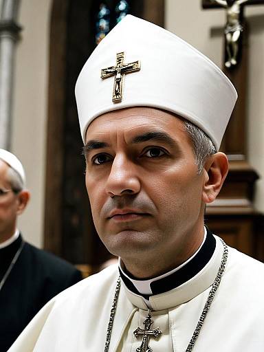 Realistic Pope Costume Upper-Body Portrait
