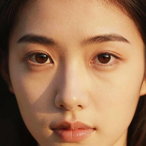 Almond Brown Eyes Close-Up Portrait