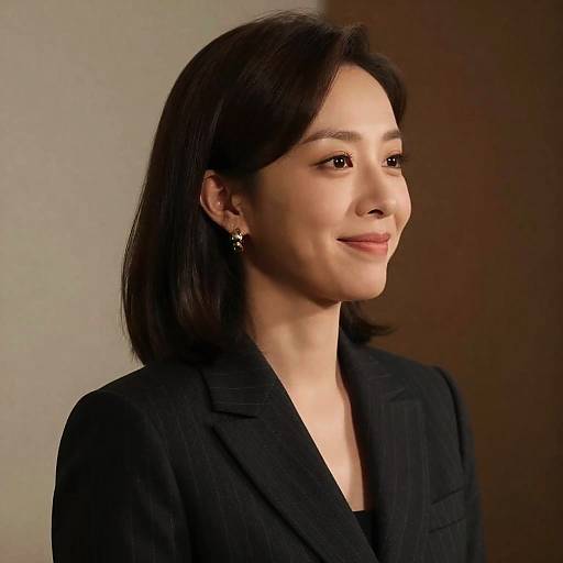 Elegant Woman in Blurred Background