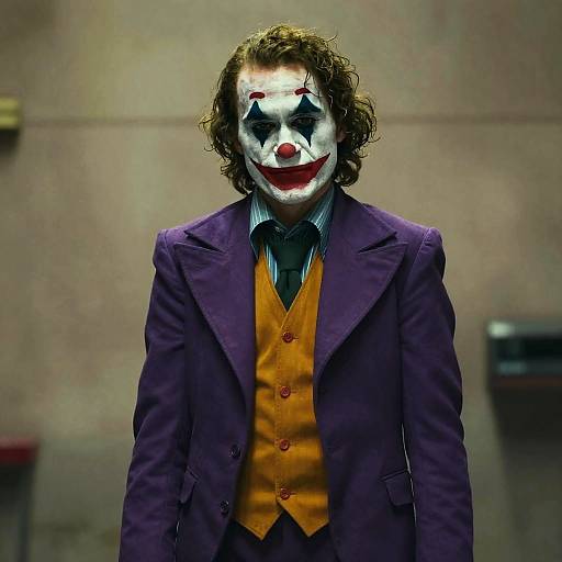 Man Dressed as Joker in Purple Suit