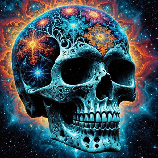 Cosmic Psychedelic Crystal Skull Art Cosmic Psychedelic Crystal Skull Art