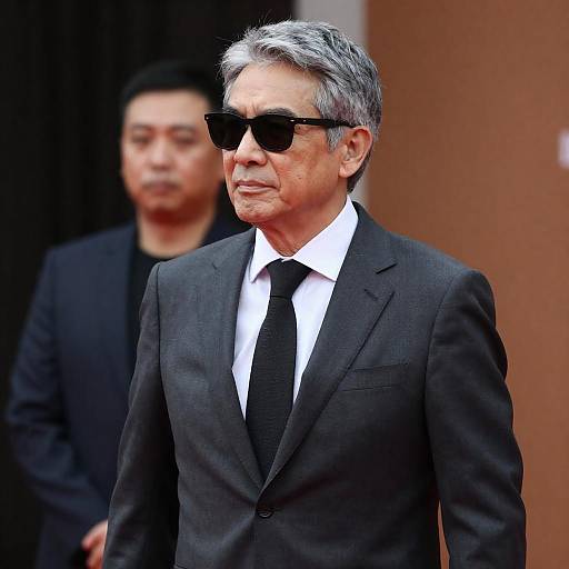 Serious Sunglassed Man in Dark Suit