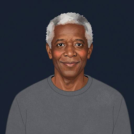 Loose Brushstroke Portrait of Elderly Man