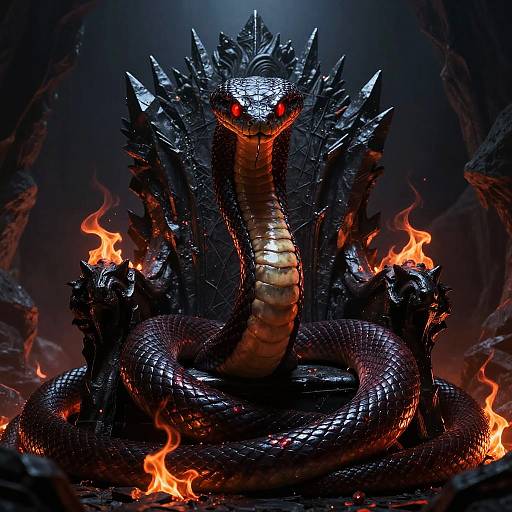 Demonic Serpent on Dark Throne