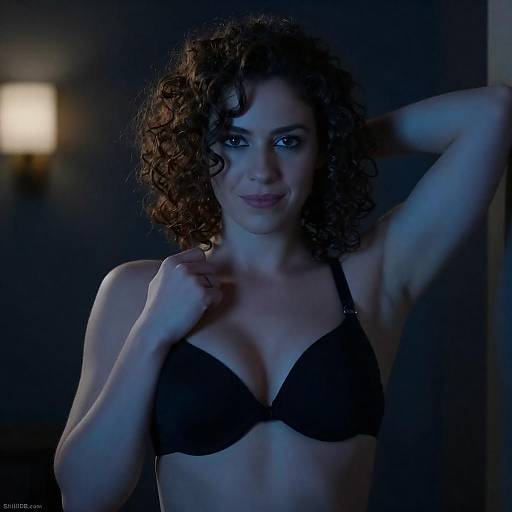 Moody Portrait of a Woman in Blue Light