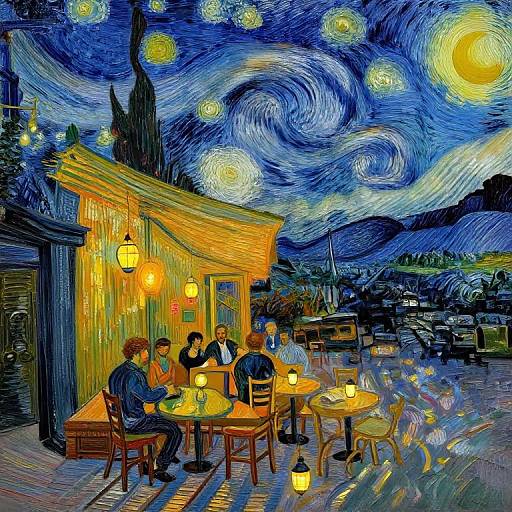 Vibrant digital artwork of Vincent van Gogh's 