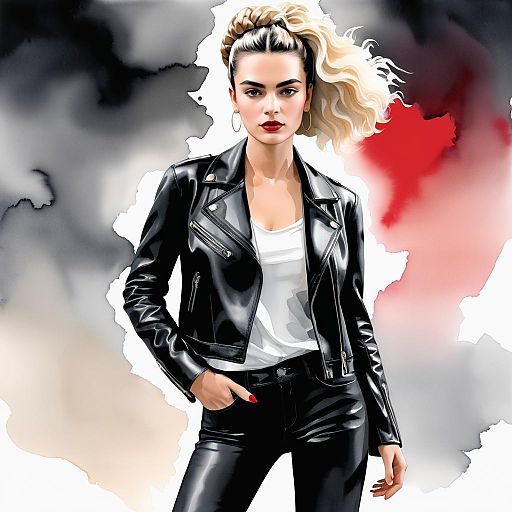 Chic Young Woman in Graphic Novel Style Chic Young Woman in Graphic Novel Style