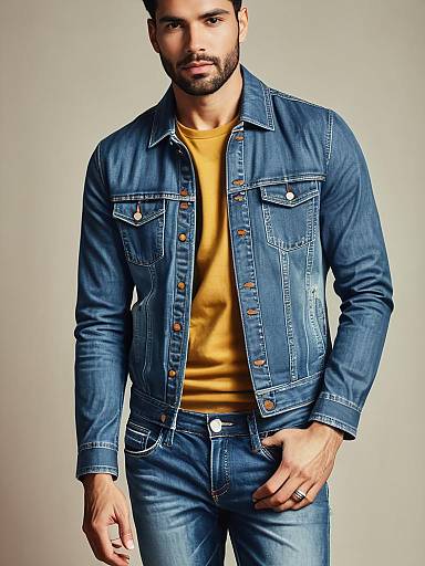 Man in Stylish Jeans at Fashion Event