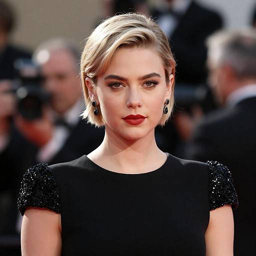 Short Blonde Evening Portrait with Sparkle