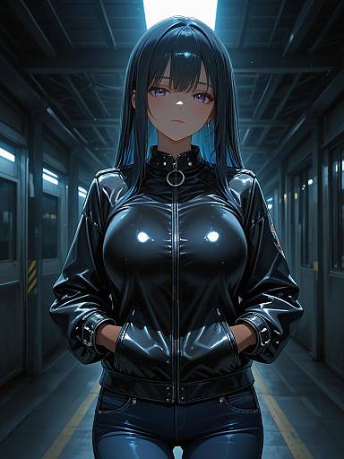 Edgy Fashion Portrait of Confident Woman