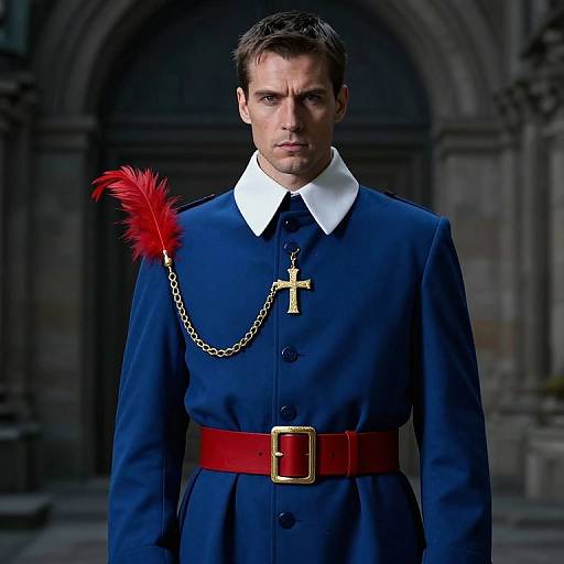 Mysterious Urban Gentleman in Blue Coat