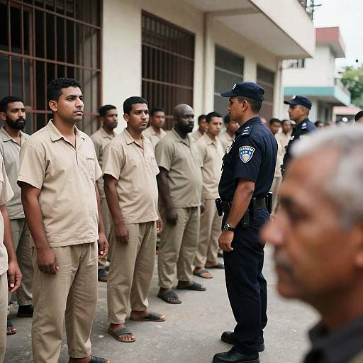 Prisoners and Officers in Urban Setting