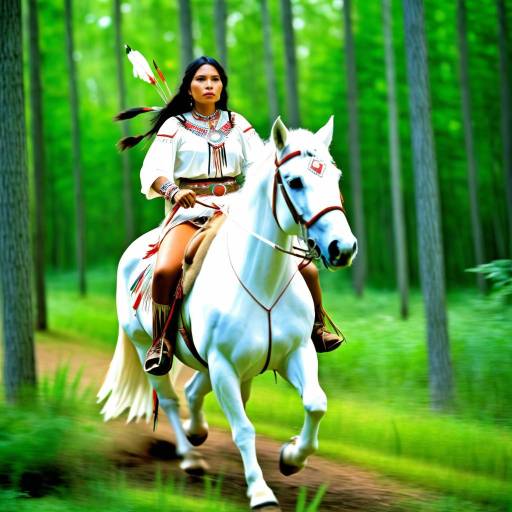Courageous Native American Archer on Horse