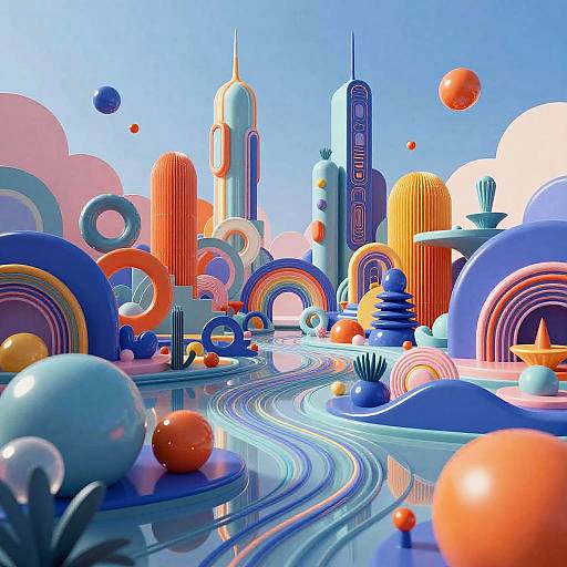 Surreal Futuristic Digital Landscape Art