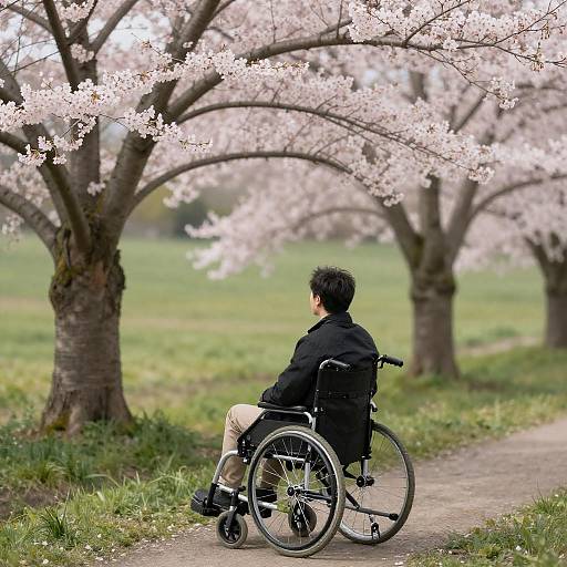 Serene Spring Moment with Cherry Blossoms