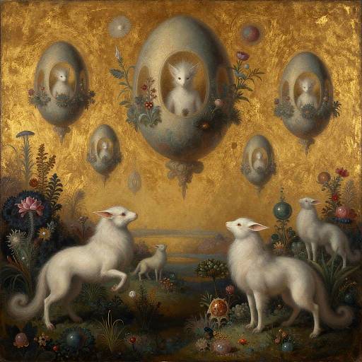 Will-o'-the-wisp Rococo Surrealist Gold Dreamscape