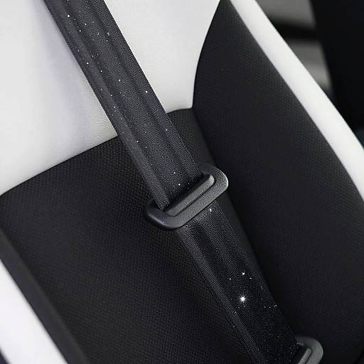 Starry Pattern Black Seatbelt Close-Up