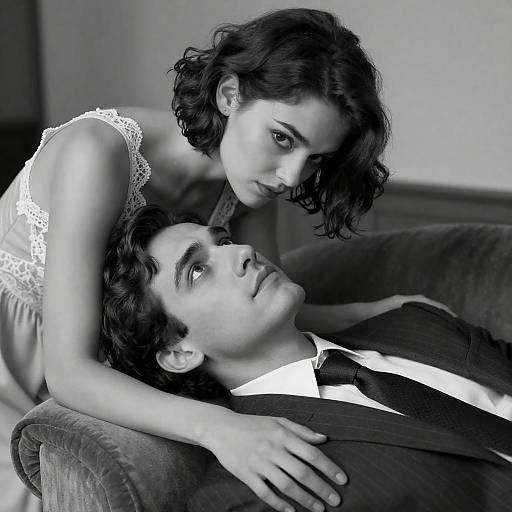 Intimate Black and White Portrait of Couple