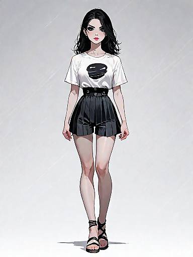 Casual Chic Woman Full-Body Studio Portrait