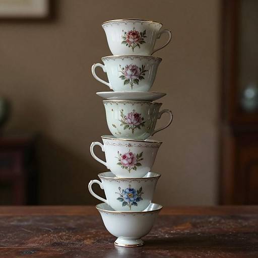 Enchanting Gravity-Defying Teacup Stack
