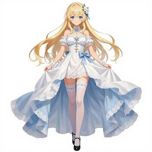 Anime Woman in Elegant Gown