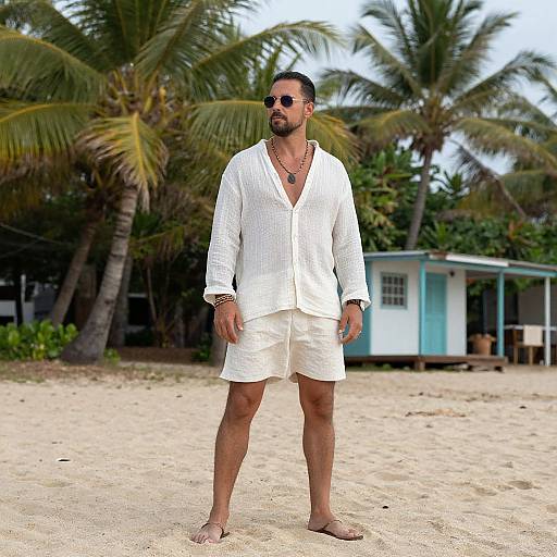 Bohemian Man on Tropical Beach