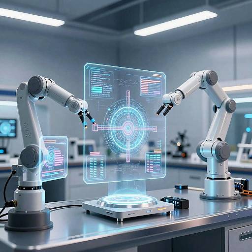 Futuristic AI Laboratory Interior