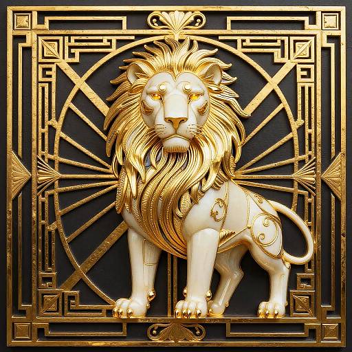 Art Deco Lion Guardian Design