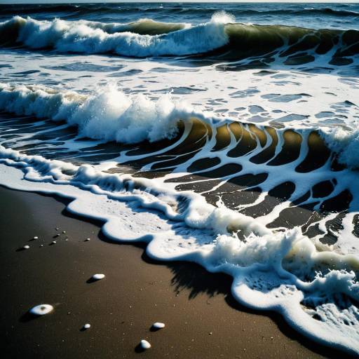 Elegant Contrast of Waves and Shore