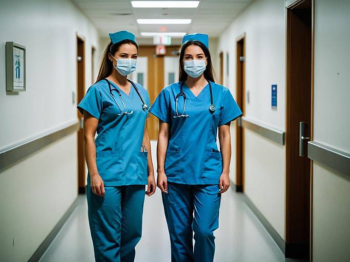 Nurse in Blue Scrubs Face Swap