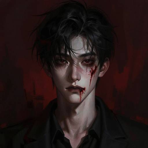 Haunted Young Man Digital Portrait