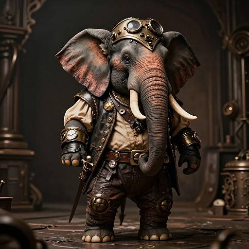 Steampunk Pirate Were-Elephant Portrait