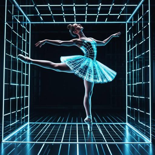 Dynamic 3D Android Ballerina in Glass