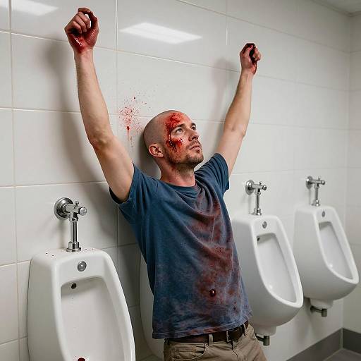 Chilling Scene in a Public Restroom