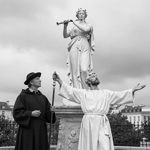 Dramatic Black-and-White Urban Scene