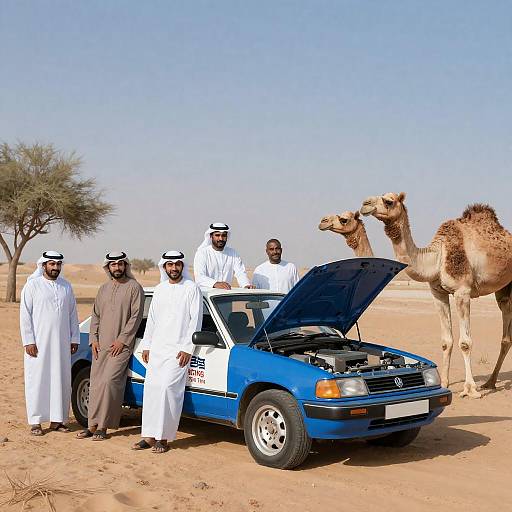 Dunes Racing Team in Desert Landscape