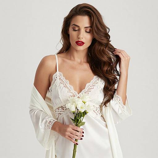 Serene Woman in White Nightgown